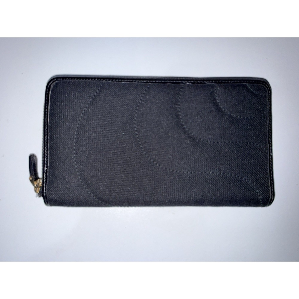 MONTBLANC Black Starisma Pamina Italian Woven Fabric Wallet  Zip Around Mint‎ M